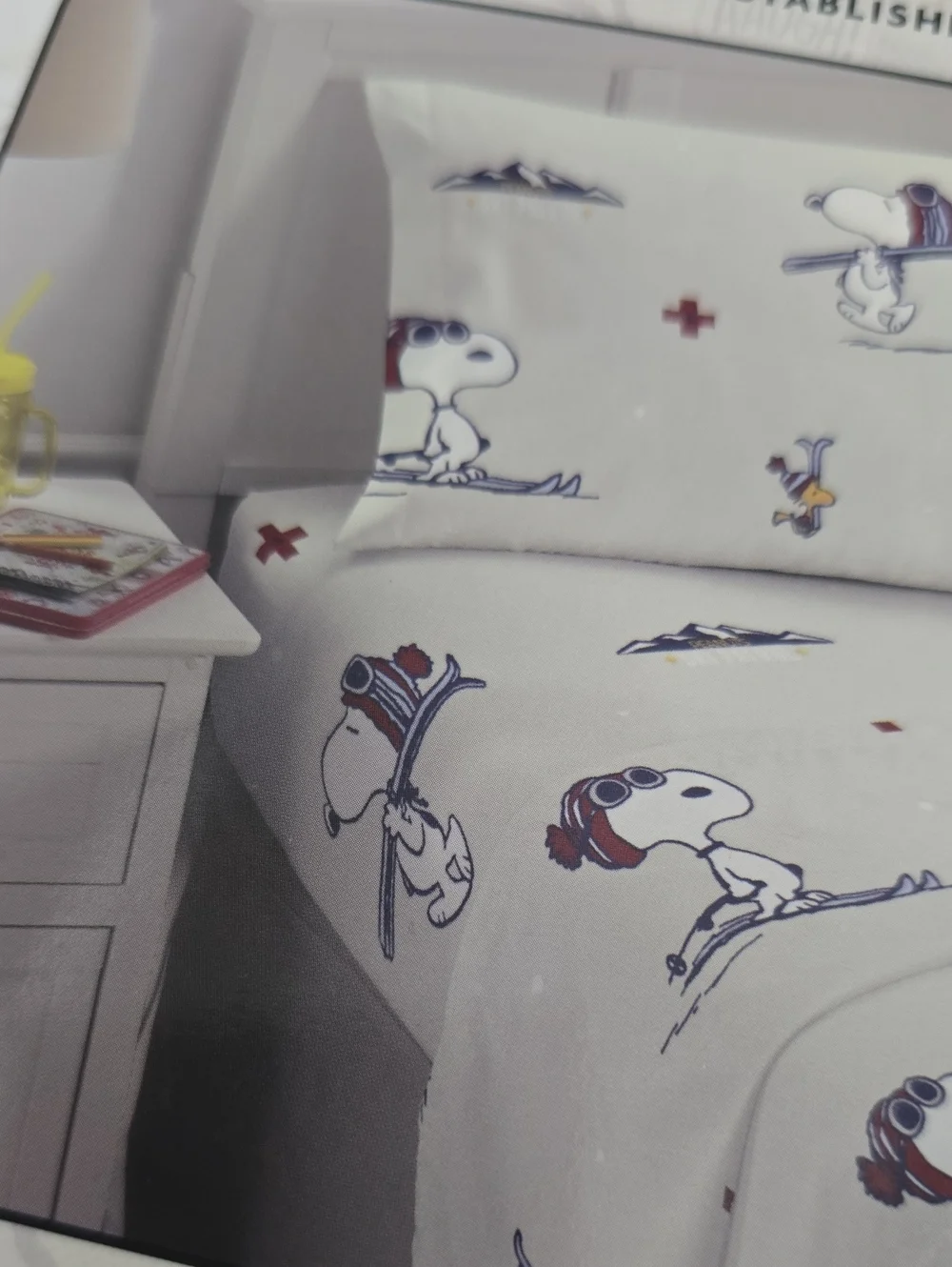 Peanuts Snoopy Woodstock Skiing Twin Three Piece  Soft Sheet Set NEW
